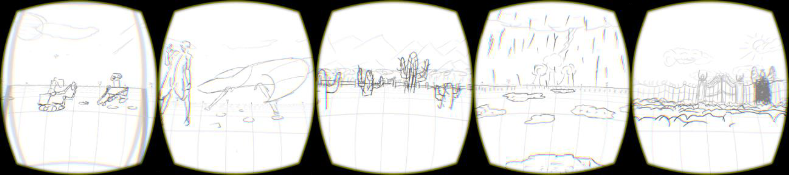 examples of some storyboard images as seen in VR